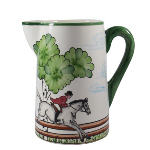 C.E. Corey Perfect Day Pitcher

Clear skies and wide-open country—what a perfect day for a ride!

Complete with scalloped edges, these handmade, hand-painted hunt scenes are perfect for any horse lover.  
Dishwasher and microwave safe. Made in Portugal for CE Corey.

8.5"H, 8"W

CPD4012