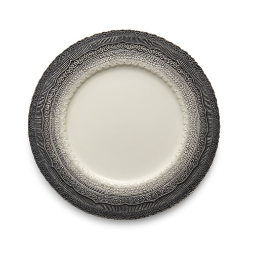 The Finezza Grey Charger adorns an intricate lace design with an ombre style on its border. This charger makes a beautiful serving piece or charger under our Merletto Dinner Plates. Italian ceramic, Hand made in Italy.

Dishwasher Safe.

Dimensions: 13" D
SKU: FIN3261N