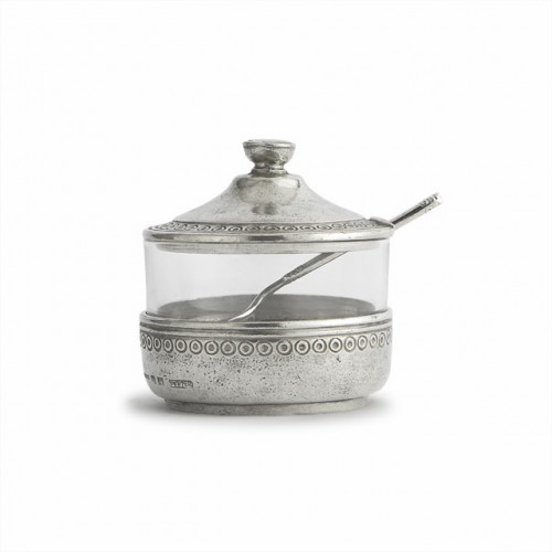 Arte Italica Anna Sugar Bowl with Spoon

ANN2007

The Anna Caffe collection is created by Italian artisans using the highest quality Italian pewter and glass. Each piece is adorned with a delicate pattern that is reminiscent of vintage lace. These pieces combine beautifully with a variety of our other stunning collections. Handmade in Italy.

Hand wash only.

Dimensions: 3.5" D X 4" H
SKU: ANN2007