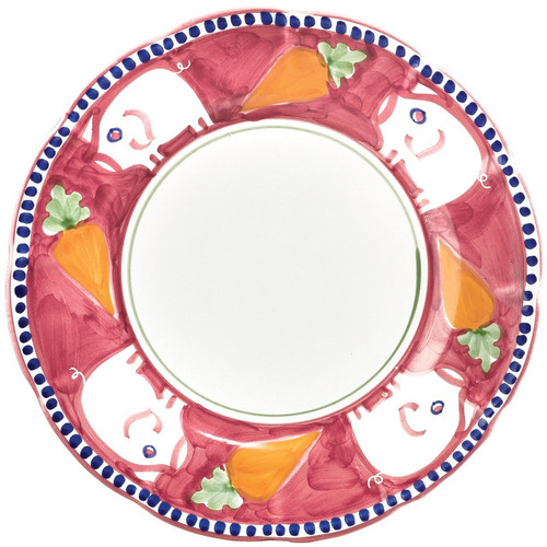 The colorful Campagna Porco Service Plate/Charger features whimsical handpainted pigs and carrots.
12"D
POR-1020N