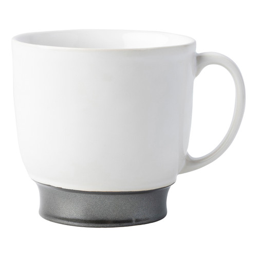Emerson White/Pewter Mug

KP46/92
4"W, 4"H, 12OZ

From Juliska's Emerson Collection - Our handsome and infinitely versatile Emerson pieces from plumpuddingkitchen.com are rimmed in our burnished Pewter hue. Stunning mixed into any table setting for a bit of shine, be it a romantic Summer tea amid the roses or a sparkling candlelit soiree.  Made of ceramic stoneware in Portugal.  Oven, microwave, dishwasher and freezer safe.