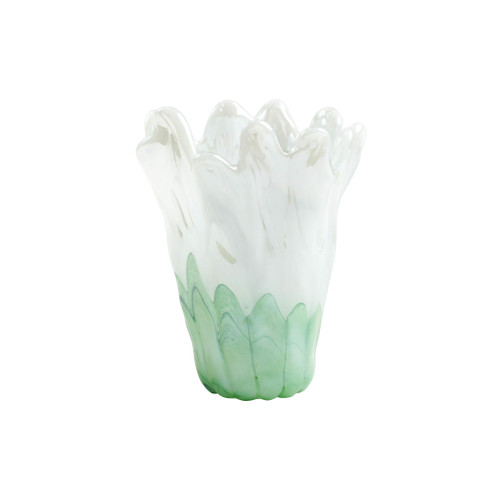 Mouthblown in Italy, the Onda Glass Green and White Medium Vase from Vietri makes a sophisticated centerpiece on its own or filled with flowers freshly picked from your garden, or given by someone special.
 
8.5"L, 8.5"W, 10.75"H
OND-5282G