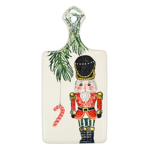 Vietri Nutcrackers Cheese Board Gift Boxed

NTC-9769-GB
17"l, 8"W

Maestro artisan, Gianluca Fabbro, recreates a Christmas classic with bright colors and a cheerful holiday design inspiring new family traditions with handpainted collectibles from plumpuddingkitchen.com. Handpainted on terra bianca in Veneto. Dishwasher and microwave safe.