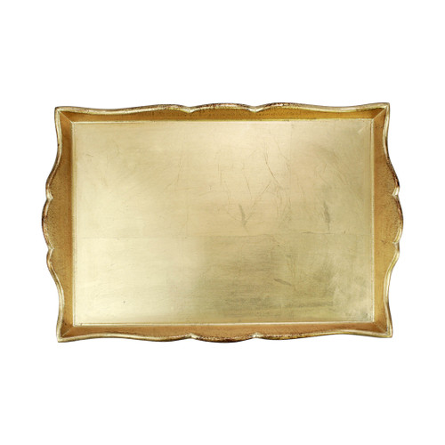NEW! Florentine Wooden Gold Handled Small Rectangular Tray