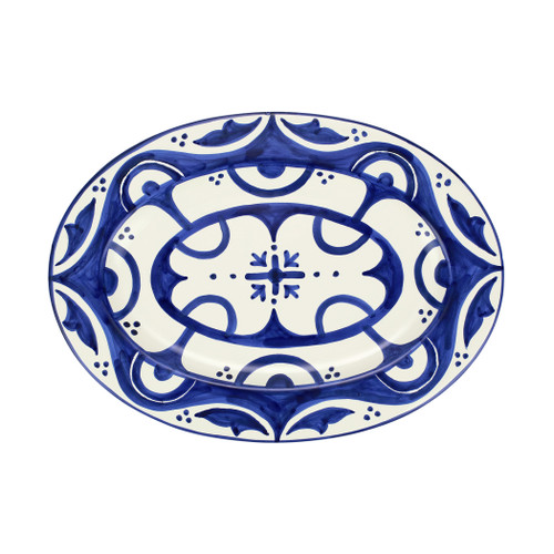 Vietri Mosaico Oval Pltter

MSC-6126

Inspired by the handpainted tiles found throughout Italy, especially Sicily, Mosaico delights in bold tones of sapphire blue and crisp white. The Mosaico Cobalt Oval Platter from plumpuddingkitchen.com makes a striking statement on an entry table, as a centerpiece on your dining table, or hung as a wall plate.

17"L, 12.25"W