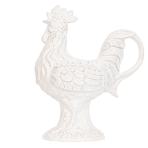 Clever Creatures Rousseau Rooster Pitcher

FS10/10

From Juliska's Clever Creatures collection - Inspired by the French countryside, this handsome hand-carved rooster from plumpuddingkitchen.com was designed to bring whimsy to your everyday. Equally decorative and functional, this robust fellow is a sculptural serving piece that greets every sunrise full of potential, whether filled with a bright bouquet of flowers or a party cocktail for Sunday brunch. 

Measurements: 5.5"W x 12.0"H x 9.0"L
Made in: PT
Made of: Ceramic
Volume: 1.3 Qt.