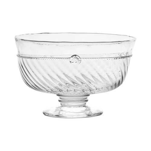 Juliska Graham Glass Footed 10" Bowl

B537/C


Measurements: 10.0"W x 5.75"H x 10.0"L

Volume: 3.3 Qt.

A show-stopping centerpiece bowl from one of our most popular collections, this footed vessel shines a spotlight on whatever you are serving - from decadent chocolate mousse to festive rainbow-hued parfait. Expertly hand crafted by our master glass artisans, it is trimmed at the midline with a tidy thread and studded with a berry, while spiral optic glass beneath never fails to catch the light and add sparkle to every occasion.