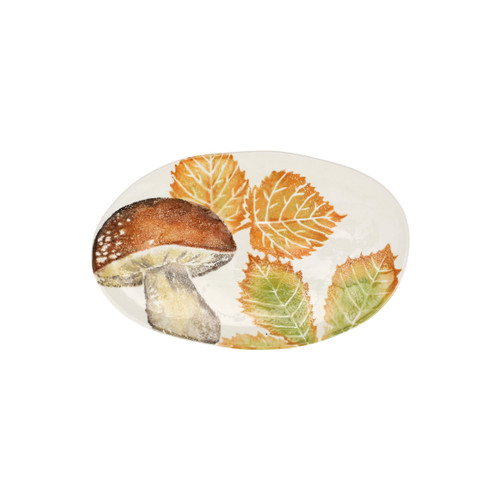 Vietri Autunno Mushroom Small Oval Platter

AUT-9724
13"L, 8.75"W

Capture the splendor of Italy in the fall with the Autunno collection.

Italian artisans carefully sketch, paint, sponge, press, and glaze each piece, and the result is a natural and rich collection with reds, oranges, and yellows as majestic and detailed as trees at their autumnal peak.

Handpainted on terra bianca in Veneto.

Dishwasher and microwave safe.