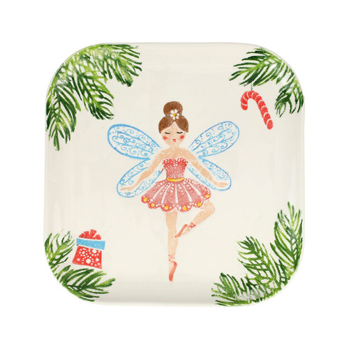 Vietri Nutcrackers Sugar Plum Fairy Square Platter

NTC-9722-GB
11.25"SQ

Maestro artisan, Gianluca Fabbro, recreates a Christmas classic with bright colors and a cheerful holiday design inspiring new family traditions with handpainted collectibles from plumpuddingkitchen.com. Handpainted on terra bianca in Veneto. Dishwasher and microwave safe.