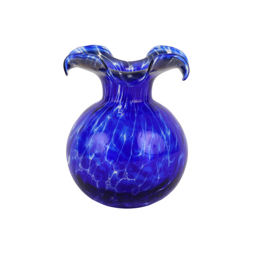 NEW! Hibiscus Glass Cobalt Tortoiseshell Medium Fluted Vase