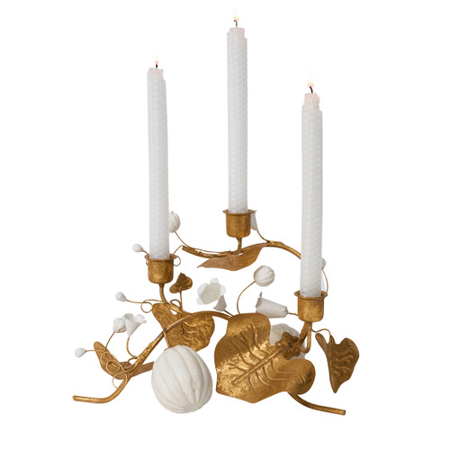 Juliska Forest Walk Pumpkin & Vine Triple Candlestick Holder - Gold
CW15/62
12"L, 7"W, 7.25"H
Autumn is in the air with this delightful Wheat Candlestick that brings sophistication and joy to any tablescape. Made of intricately hand-painted metal in rich gold with white pumpkin accents.
Spot clean with a damp cloth as needed. Juliska Forest Walk Pumpkin & Vine Triple Candlestick Holder - Gold
CW15/62
12"L, 7"W, 7.25"H
Autumn is in the air with this delightful Wheat Candlestick that brings sophistication and joy to any tablescape. Made of intricately hand-painted metal in rich gold with white pumpkin accents.
Spot clean with a damp cloth as needed.