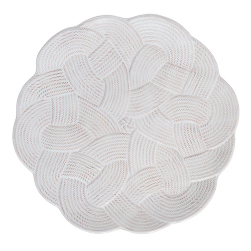 Juliska Le Panier Mystic Knot Whitewash Charger/Platter

KHM09/10
14"D

Featuring an intricate, woven cable motif in a whitewash glaze, this collection brings meaning, texture and timeless elegance to your table.