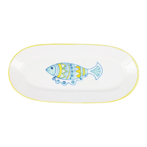 Vietri Elba's Fish

EFS-7826
16.75"L, 7.5"W

Named after an island off the coast of Tuscany, the Elba’s Fish collection celebrates the whimsy and beauty of coastal life.

Italian artisans carefully handpaint each fish in an array of intricate designs, and the aqua and yellow palette brings the cheerful, calming energy of the seaside to your home no matter where you are.