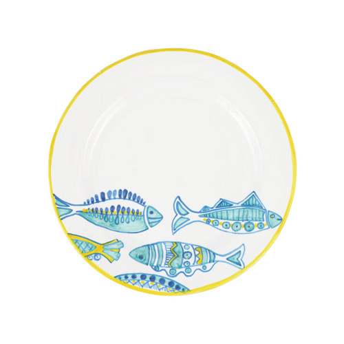 Vietri Elba's Fish Dinner Plate

EFS-7800
11" Diameter

Named after an island off the coast of Tuscany, the Elba's Fish collection celebrates the whimsy and beauty of coastal life. Italian artisans carefully handpaint each fish in an array of intricate designs, and the aqua and yellow palette of the Elba's Fish Dinner Plate brings the cheerful, calming energy of the seaside to your home, no matter where you are.