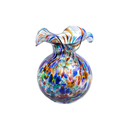 Skilled Tuscan artisans reimagine the beauty and delicate nature of the hibiscus flower in our mouthblown Hibiscus Glass. Curving, romantic, and fresh, the collection exudes easy elegance. The mixture of rich hues of the Hibiscus Glass Carnivale Bud Vase brings elaborate beauty to even the simplest floral arrangement.