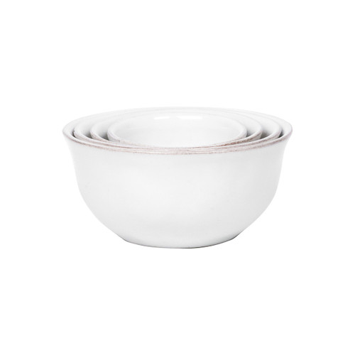 Juliska Puro Nesting Prep Bowl Set/4pc - Whitewash

KS93SET/10
5.25" x 5.25" x 2.5"


Space-saving nesting bowls that are equally efficient and elevated, this set features Puro’s signature lustrous whitewash glaze and artisanal beauty. Perfect for the consummate chef, entertaining enthusiast, home baker, or newlyweds!