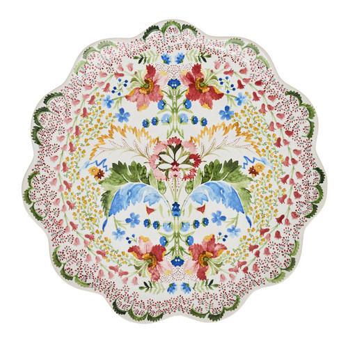 Juliska Sofia Dinner Plate - Multi

SOF01/88
11"D

Inspired by wildflowers and watercolors, this fantasy floral motif is bursting with life in vibrant hues to enliven your table. An artful balance of lavish and whimsical—intricate curling vines, tiny blossoms and unfurling blooms are captured in a painterly palette of petal pinks, garden greens, iris blues, and daffodil yellows—and rimmed in a romantic, ruffled silhouette. Perfectly lovely on its own or for layering with other collections.
