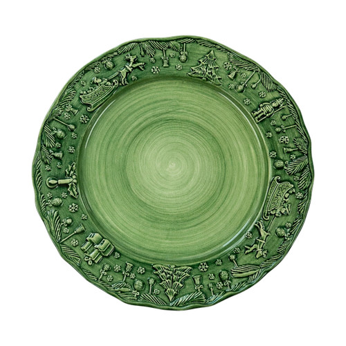 Fiabe di Natale Green Dinner Plate

FBN-7400GR
11.25"D

Vietri's Fiabe di Natale collection from plumpuddingkitchen.com is a celebration of holiday storytelling, brought to life through sculptural Italian artistry.

Handpainted and handsculpted, each piece is adorned with delicately carved, three-dimensional vignettes along its rim that capture the magic and nostalgia of the season.

Every piece transforms everyday gatherings into meaningful celebrations, revealing the spirit of the holidays each time it is brought to the table.

Dishwasher, microwave, freezer and oven safe