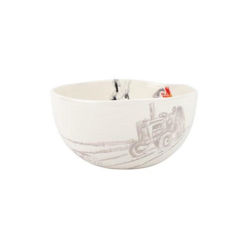 Vietri Fattoria Hen Medium Serving Bowl

FTO-9731
9.5"D, 5"H

A masterful blend of elegance and whimsey, Vietri's Fattoria collection from plumpuddingkitchen.com celebrates the animals of an old-world Italian estate. 

Carefully handpainted by maestro artisan Gianluca Fabbro, each animal portrait brims with rich, expressive detail, and the result is timeless and refined.

This collection was designed to be mixed and matched to create a unique and countryside-inspired table or gallery wall.

Handpainted on terra bianca in Veneto.

Dishwasher and microwave safe.