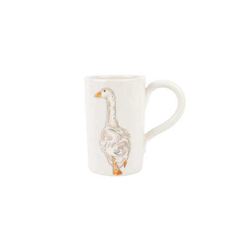Vietri Fattoria Goose Mug

FTO-9710C
5.5"H, 18oz

A masterful blend of elegance and whimsey, Vietri's Fattoria collection from plumpuddingkitchen.com celebrates the animals of an old-world Italian estate. 

Carefully handpainted by maestro artisan Gianluca Fabbro, each animal portrait brims with rich, expressive detail, and the result is timeless and refined.

This collection was designed to be mixed and matched to create a unique and countryside-inspired table or gallery wall.

Handpainted on terra bianca in Veneto.

Dishwasher and microwave safe