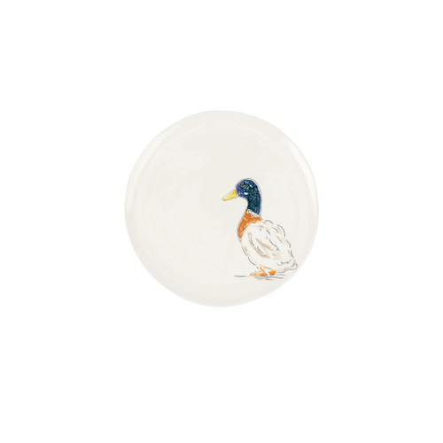 Vietri Fattoria Duck Salad Plate

FTO-9701B
9.25"D

A masterful blend of elegance and whimsey, Vietri's Fattoria collection from plumpuddingkitchen.com celebrates the animals of an old-world Italian estate. 

Carefully handpainted by maestro artisan Gianluca Fabbro, each animal portrait brims with rich, expressive detail, and the result is timeless and refined.

This collection was designed to be mixed and matched to create a unique and countryside-inspired table or gallery wall.

Handpainted on terra bianca in Veneto.

Dishwasher and microwave safe