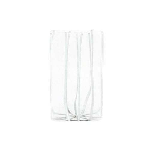 Vietri Nuovo Stripe White Rectangular Vase

NUO-5482W
4.5"L, 2.5"W, 7.75"H

Nuovo Stripe from plumpuddingkitchen.com combines contemporary design with traditional style in a mouthblown barware assortment fit for elegant and casual dining alike.

Mouthblown of borosilicate glass in Veneto.

Dishwasher, microwave, freezer and oven safe.