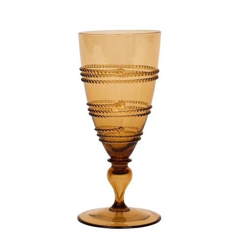 Juliska Ella Goblet - Amber

B817/65
3.25"W, 7"H, 10oz




Ella's jewelry-like spiraling thread catches the light with its uplifting swirl and brings sparkle to every sip.

Mouth-blown by Juliska's master artisans in exquisite detail, these functional works of art elevate your everyday.

Made in Czech Republic