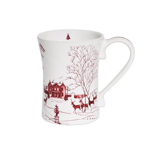 Juliska Country Estate Winter Frolic Mug - Ruby

CE47/73
5.25"L, 3.5"W, 4.5"H, 11oz

Coffee, tea, hot cocoa and hot toddy’s—every sip is a splash more special when served in this festive mug, with its idyllic ruby illustrations of our Country Estate in winter.
