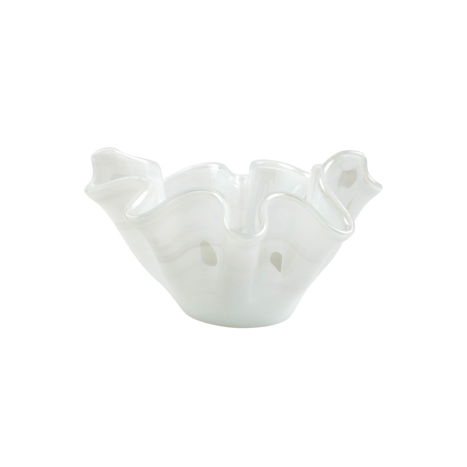 Onda Glass Centerpiece White - GDC Home Onda Glass Centerpiece White - GDC Home