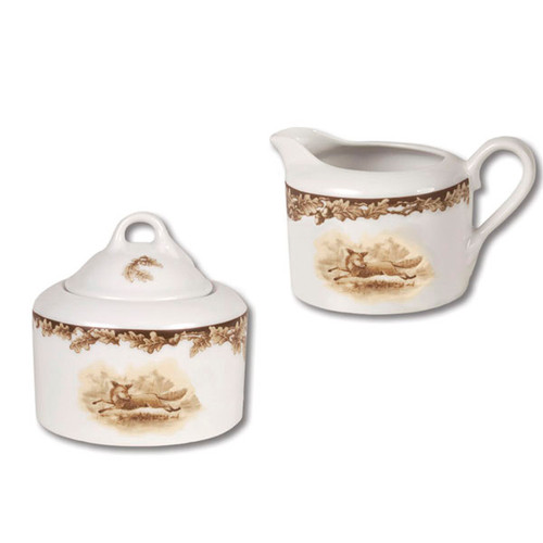 C.E. Corey Aiken Fox Sugar & Creamer Set
