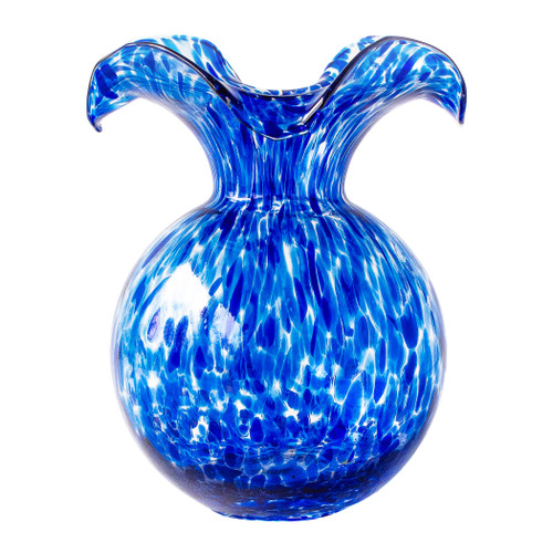 NEW! Hibiscus Glass Cobalt Tortoiseshell Medium Fluted Vase