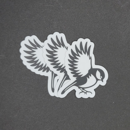 3 tit bird stickers shown and included with your order.