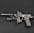 Total Innovative charge handle mounted on Flux Raider P365 with suppressor attached and folding brace folded in display.