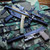MP5 brace attached to gun, telescopic arms folded in.