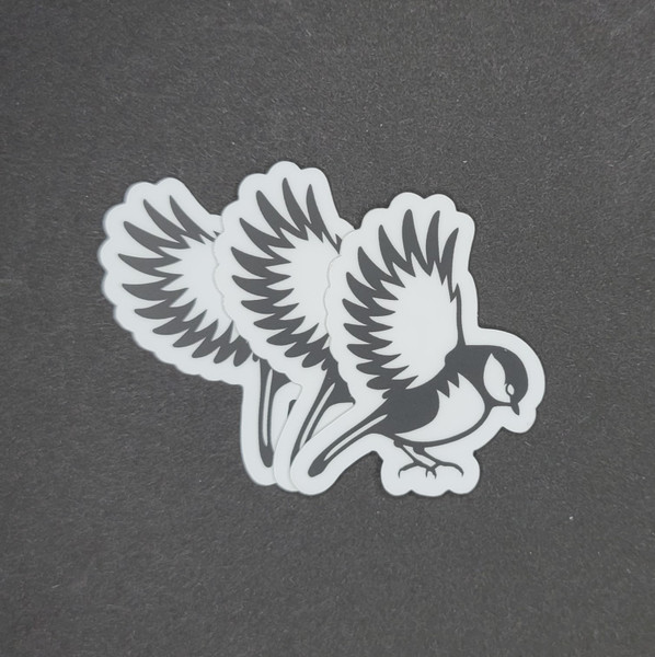 3 tit bird stickers shown and included with your order.
