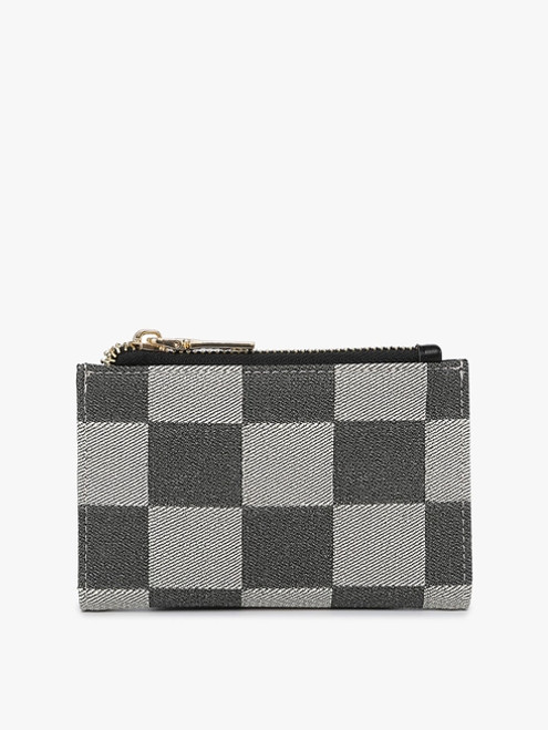 Zara Checkered Zip-Top Wallet