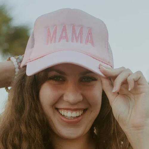 Mama (Pink and White) Foam Trucker Hat