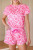 Pink Leopard Short Sleeve Two Piece Lounge Sets