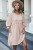 Oatmeal 3/4 Sleeves High Waist Slits Mini Dress