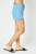JUDY BLUE SKY BLUE Mid-Rise Garment Dyed Shield Pkts & Fray Hem Shorts