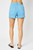 JUDY BLUE SKY BLUE Mid-Rise Garment Dyed Shield Pkts & Fray Hem Shorts