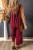 Maroon Corduroy Wide Leg Bib Overalls