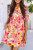 Floral Print Flounce Sleeve Pleated Mini Dress
