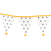 White All Over Bee Print Fabric Bunting