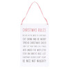 30cm Christmas Rules Metal Hanging Sign