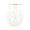All Over Daisy Print Stemless Wine Glass