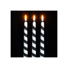 Set of 3 Black Candy Cane Taper Candles