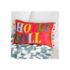 Red Holly Jolly Cushion with Pom Poms