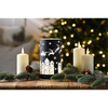Black Glass Tealight Holder with Sleigh Scene