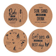 Surf's Up Cork Coaster Set